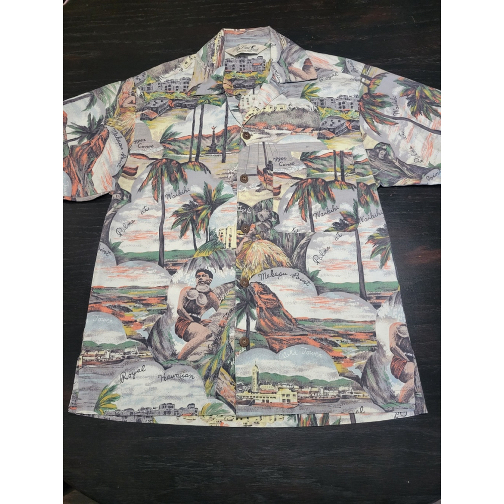 RIP CURL Retro Hawaiian Print Aloha Short Sleeve Shirt Men’s S